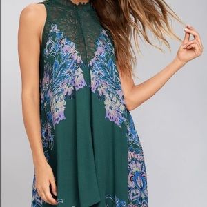 NWT free people dress in teal
